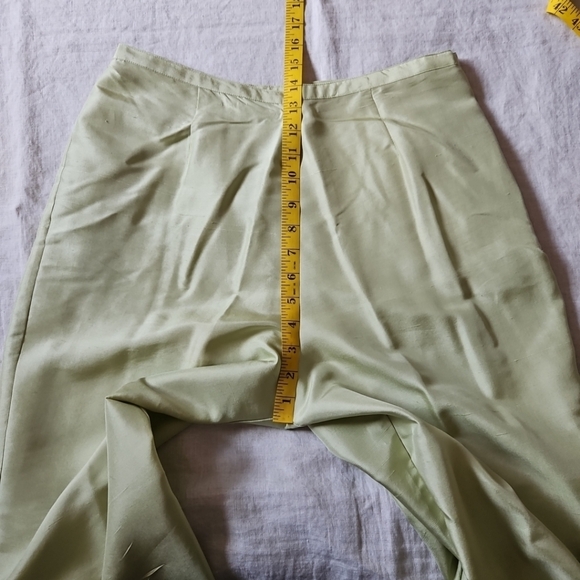 Studio JPR Silk Light Green Trousers Pants Tapered Leg Size 12 - Picture 4 of 16